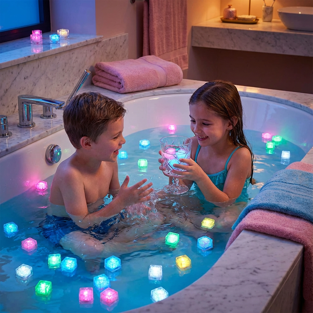 Aufleuchtende Bade Würfel Spielzeug für Kinder 6er Set