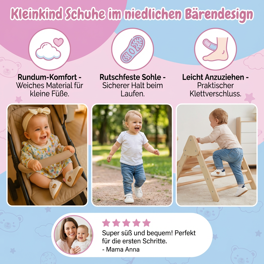 Kleinkind Schuhe im niedlichen Bärendesign