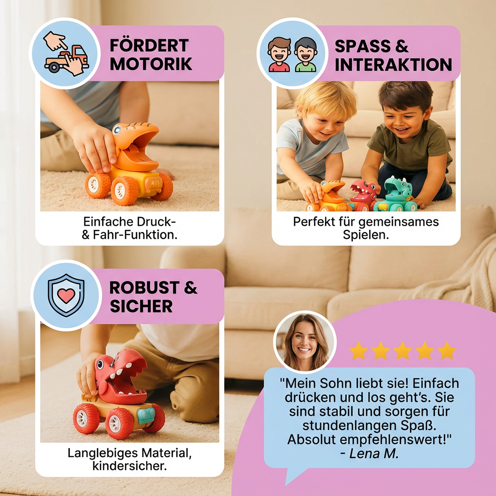 PUSH & DRIVE DINO MONSTERTRUCKS