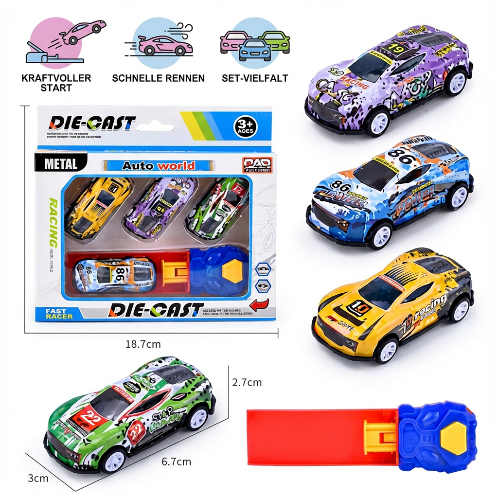 Auto Katapult Rennspiel Set