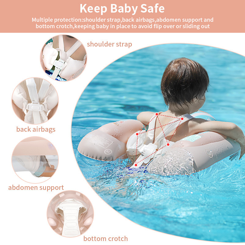 Baby Schwimmring mit Sonnendach – Aufblasbare Schwimmhilfe