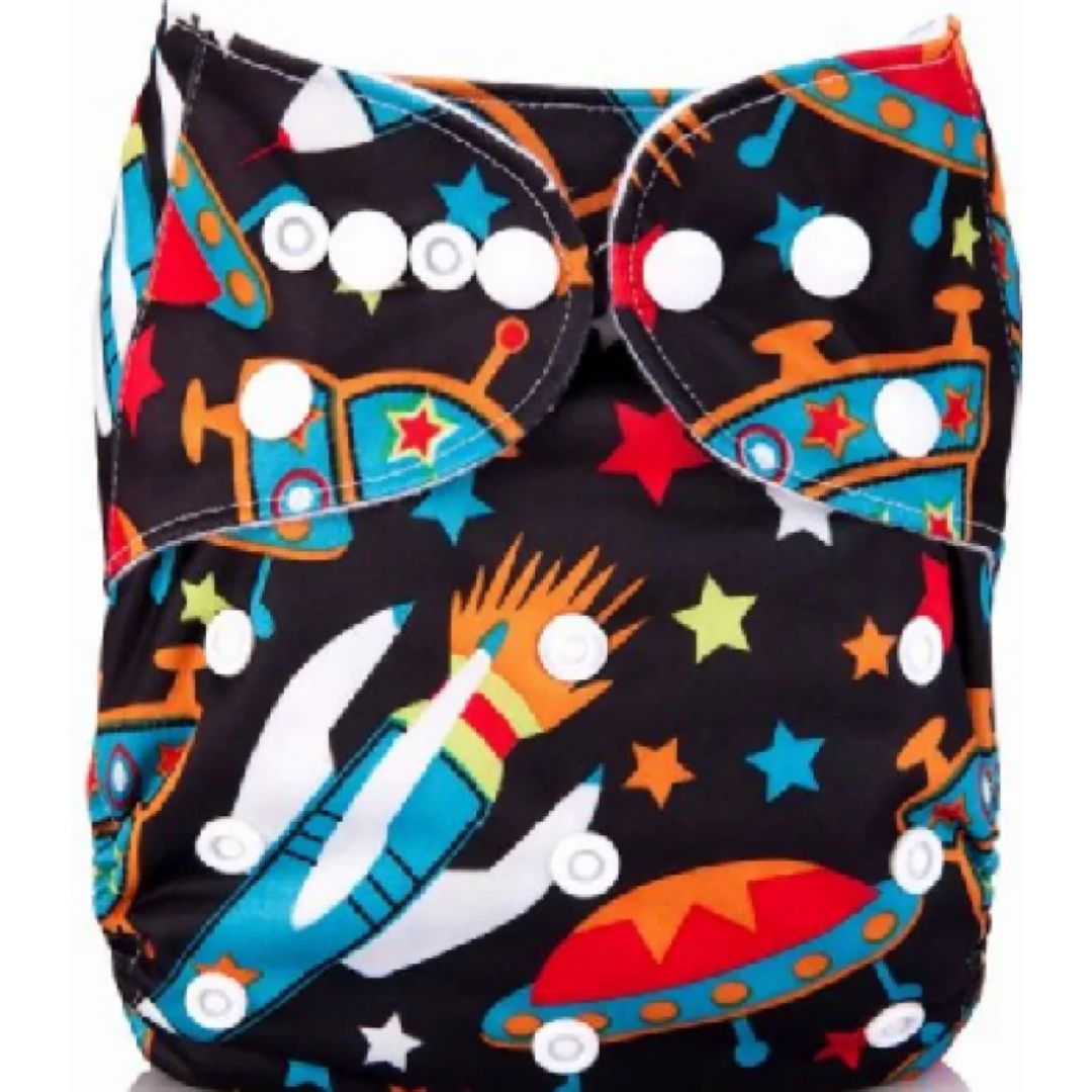 Wiederverwendbare Stoffwindel für Babys mit Druckknöpfen und Einlage