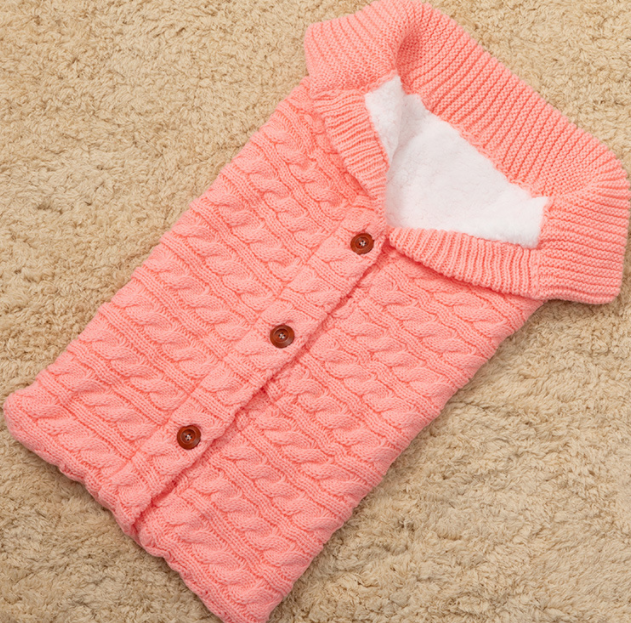 Baby Strick-Schlafsack mit Kapuze – Weicher, gefütterter Babyschlafsack