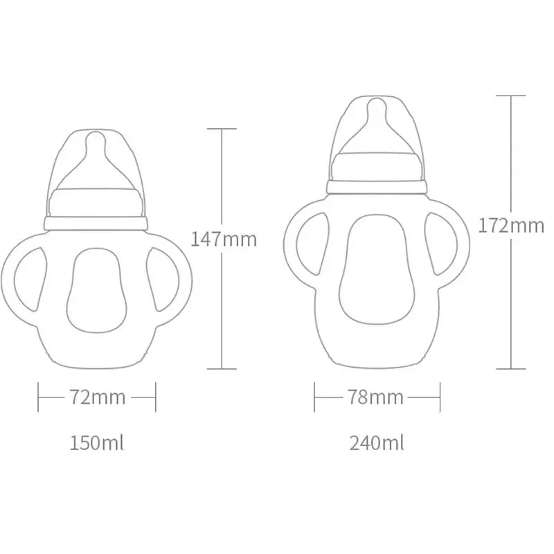 Baby Trinkflasche mit Griffen – Silikon mit Weichem Sauger & Tiermotiv