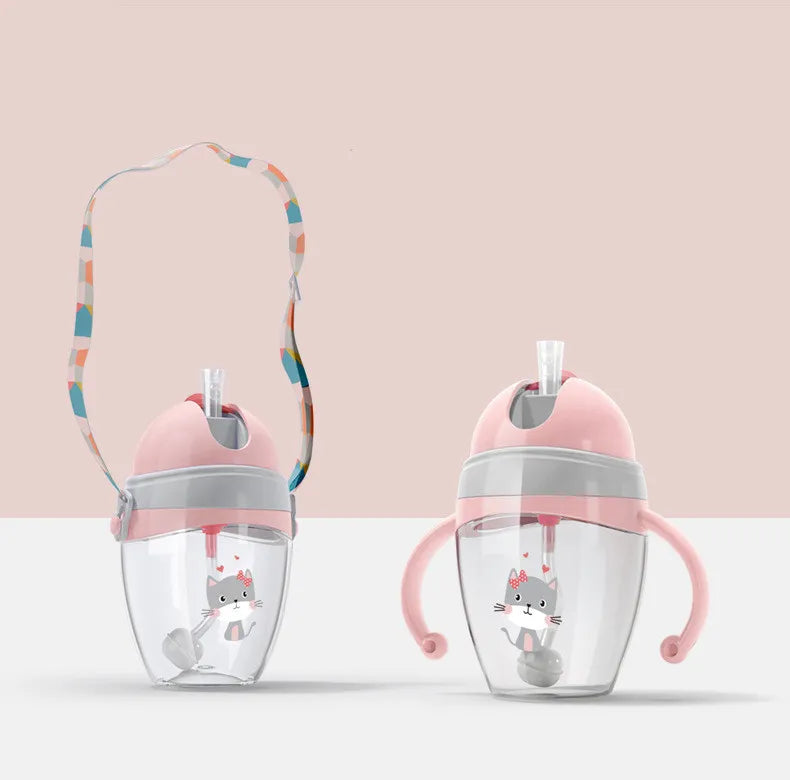 Kinder Trinkbecher mit Henkel – Sippy Cup mit Katzen Design