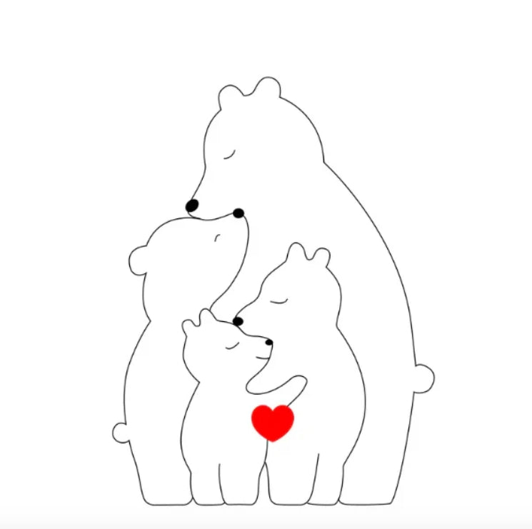 Personalisierbare Bärenfamilie