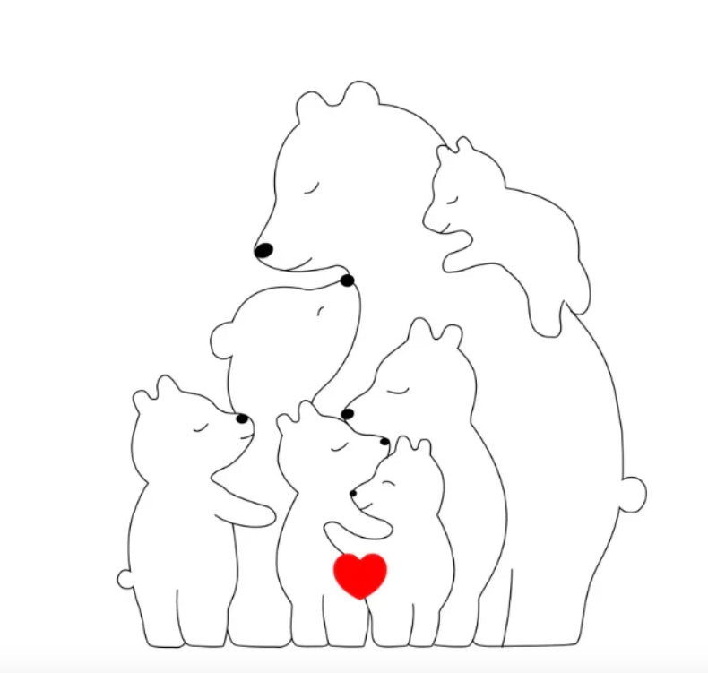 Personalisierbare Bärenfamilie