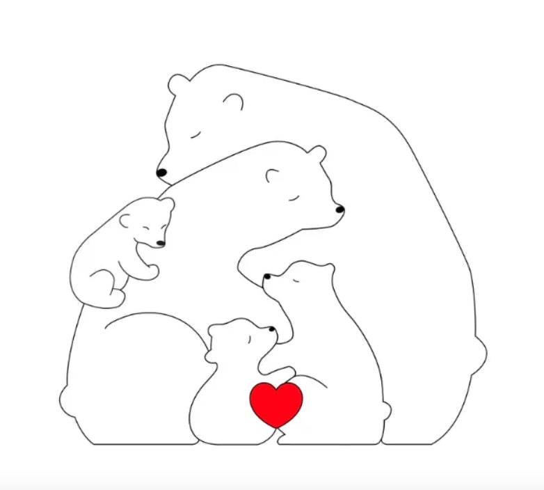 Personalisierbare Bärenfamilie