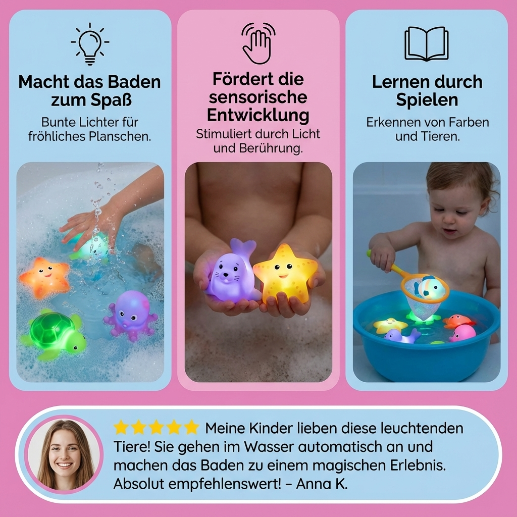 Leuchtende Bade Tierchen