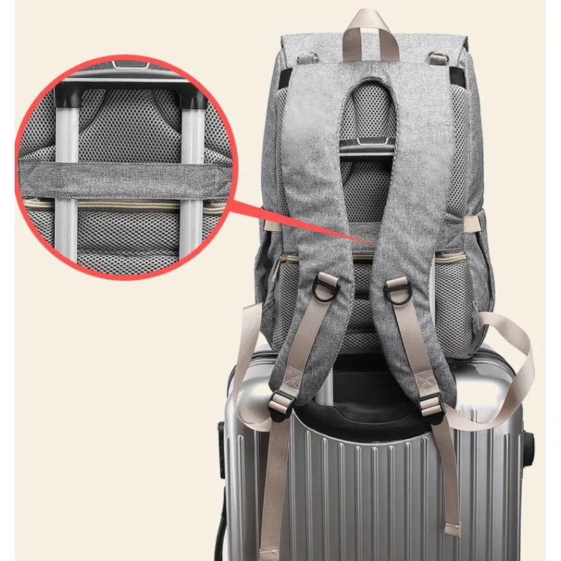 Wickelrucksack mit USB-Anschluss – Baby Rucksack mit Flaschenwärmer & Ladefunktion