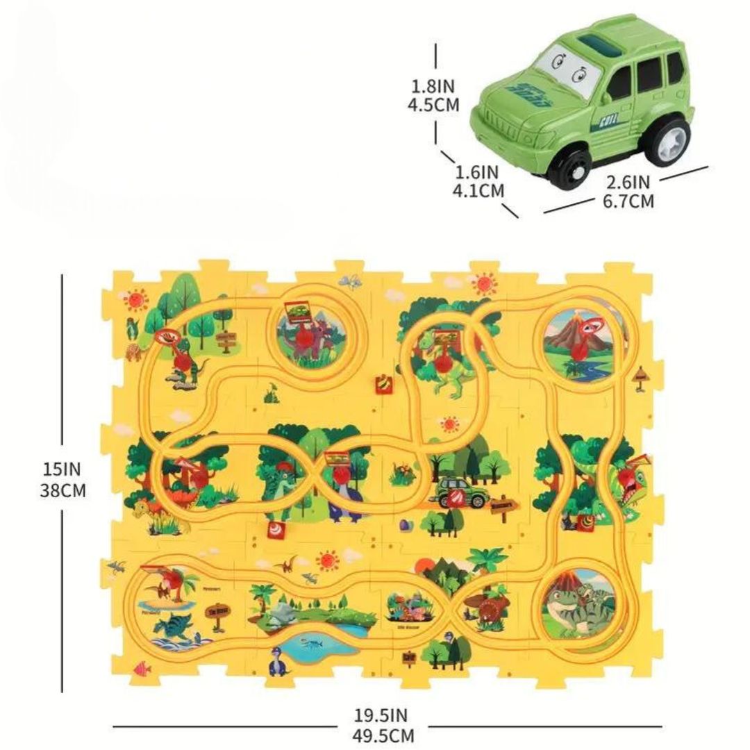 Puzzle Bahn Baustein Rennen