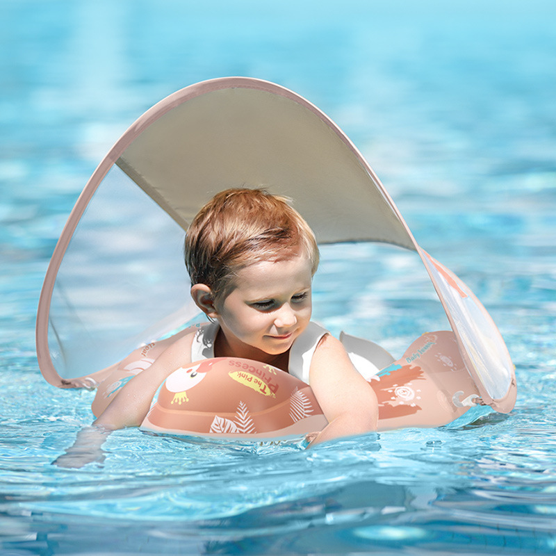 Baby Schwimmring mit Sonnendach – Aufblasbare Schwimmhilfe