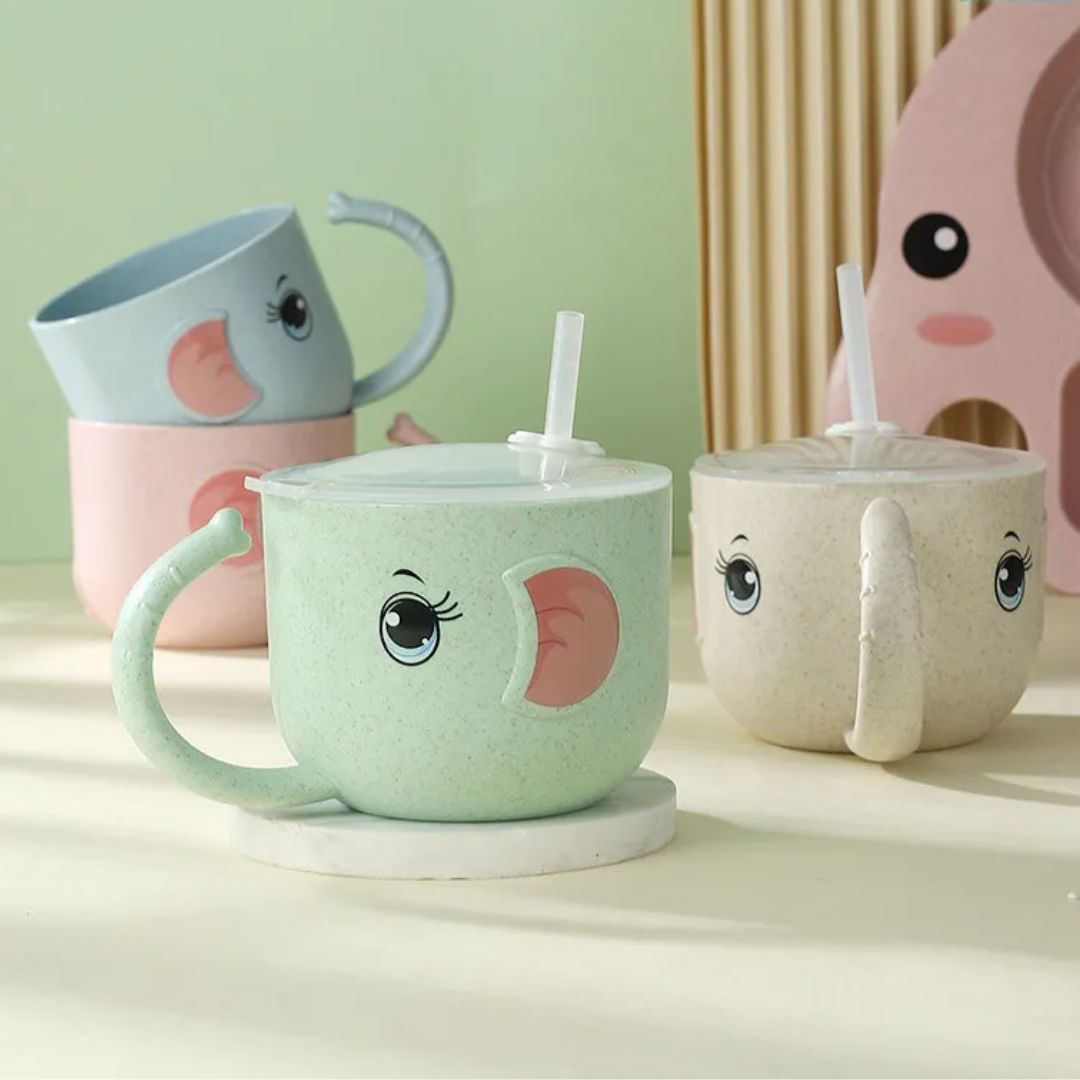 Kinder Trinkbecher mit Strohhalm