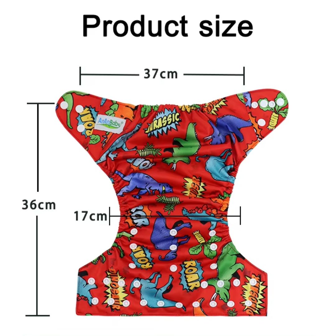 Wiederverwendbare Stoffwindel für Babys mit Druckknöpfen und Einlage