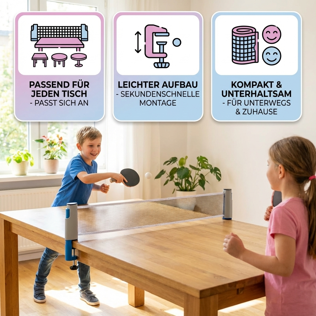 Anpassbares Tischtennis Set - Passend für Jeden Tisch!