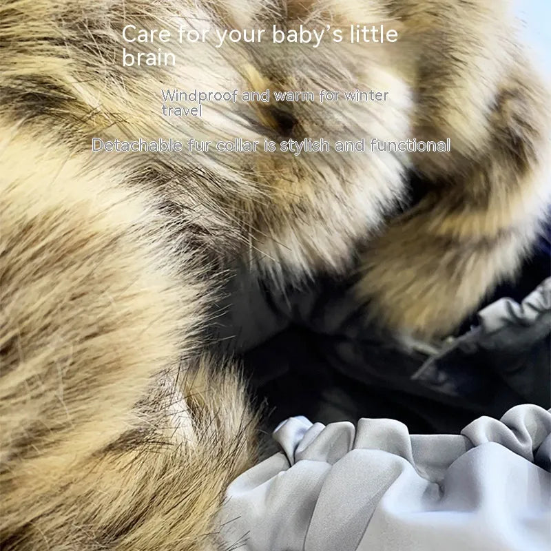 Baby Fußsack für Kinderwagen – Warmer Stroller Schlafsack mit Fellrand