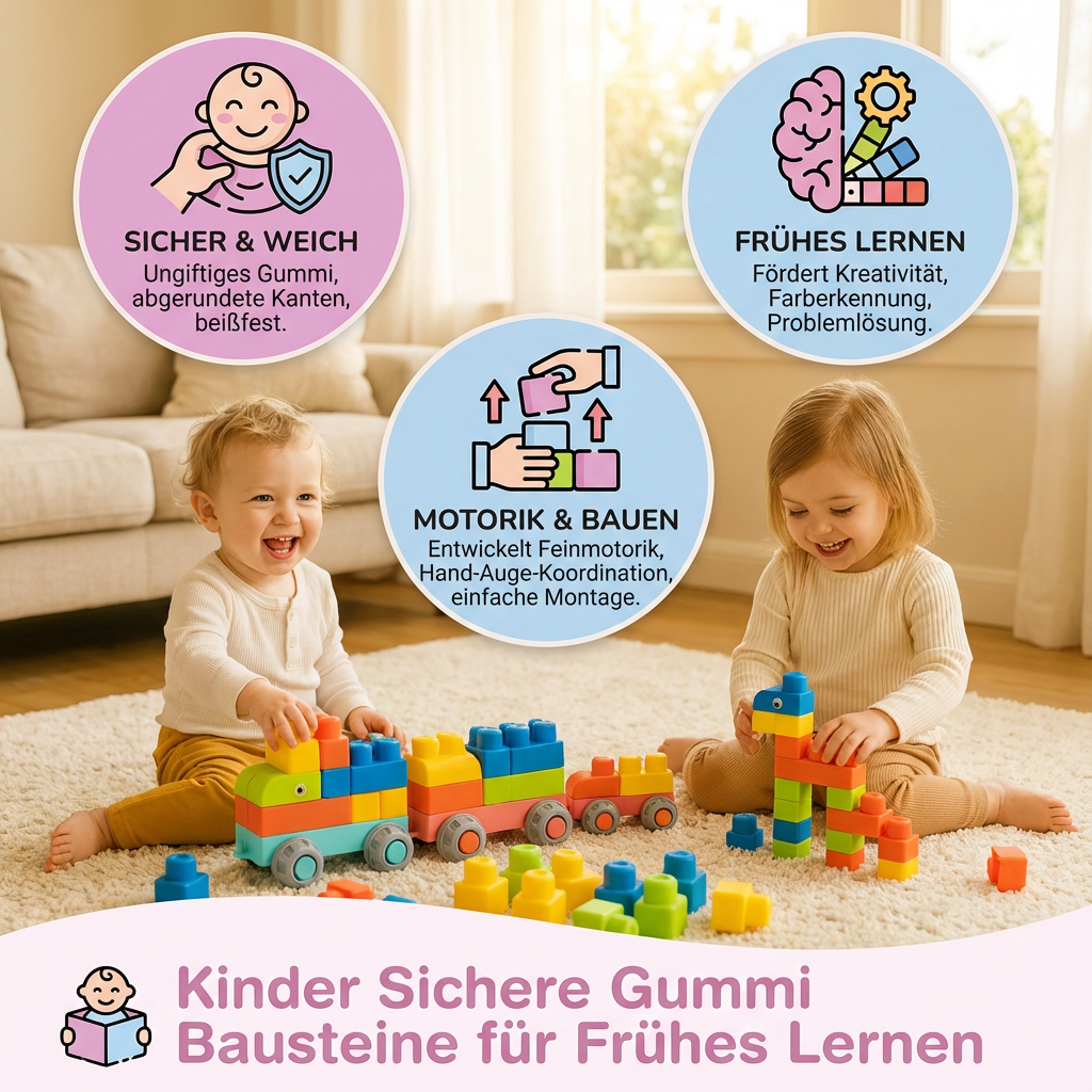 Kinder Sichere Gummi Bausteine für Frühes Lernen