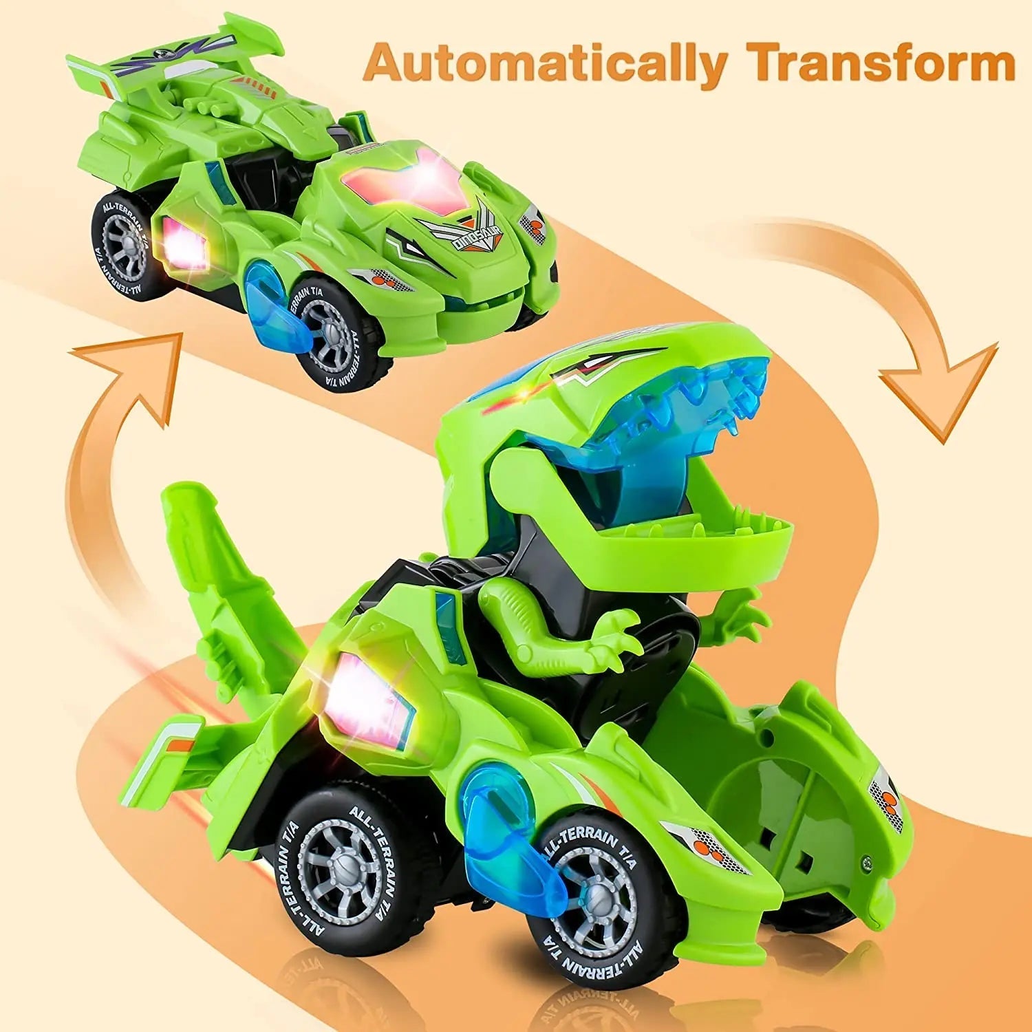 Dino-Transformer Auto – Automatische Verwandlung Mit Licht & Sound