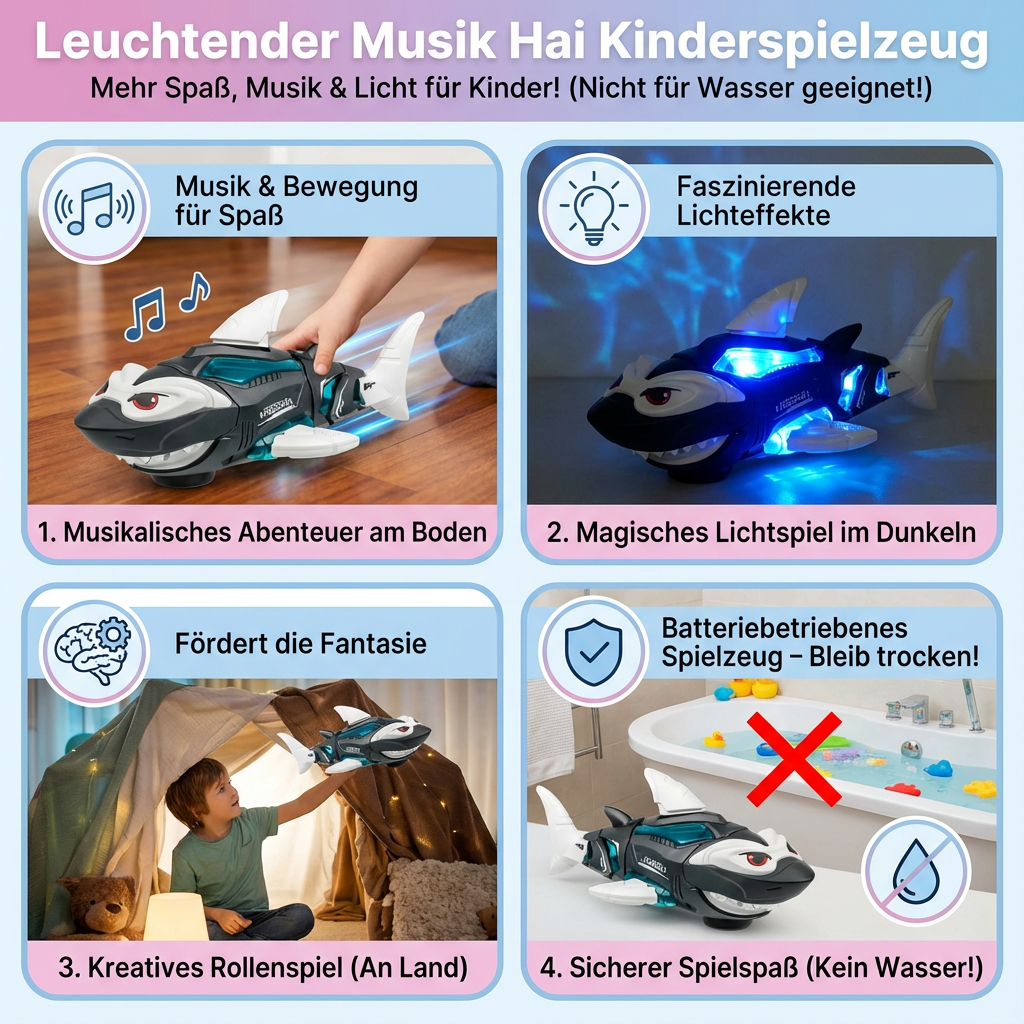 Leuchtender Musik Hai Kinderspielzeug