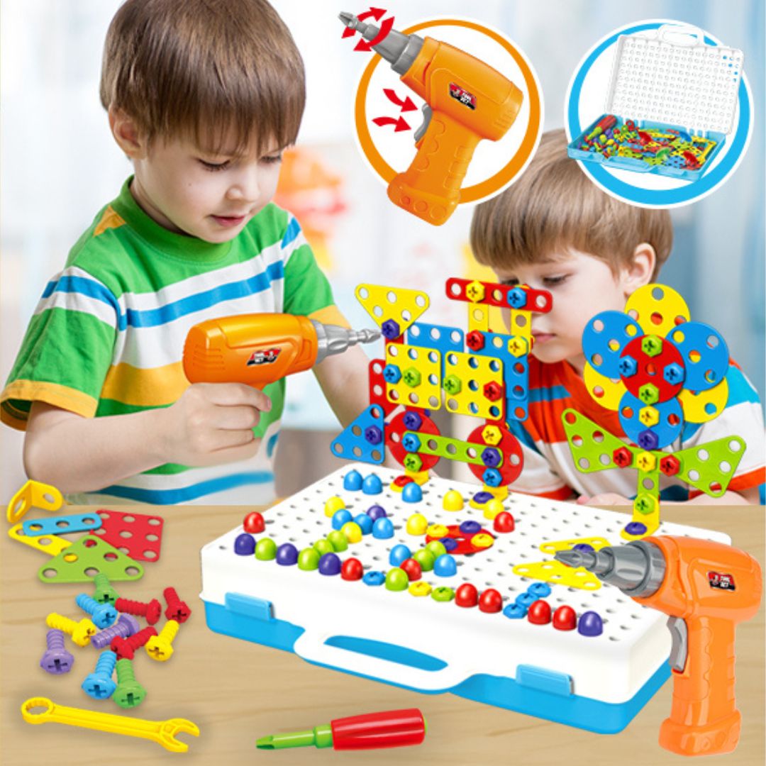 Bausteinschrauben Werkzeugkasten für Kinder