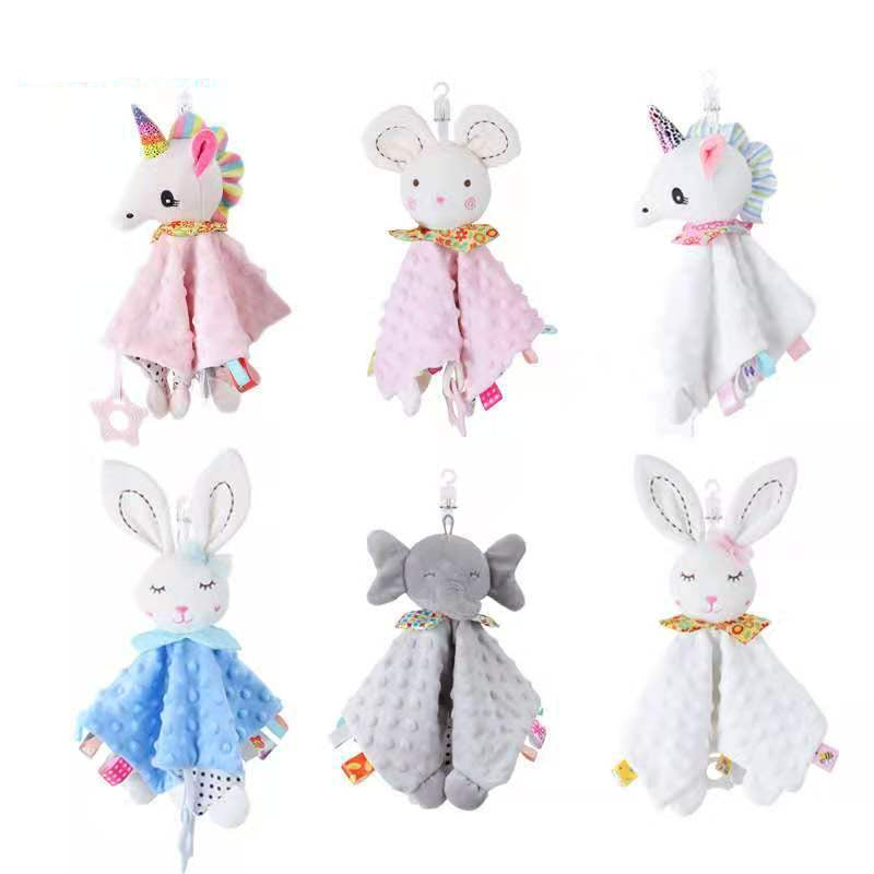 Beruhigendes Plüsch Schmuse Tuch mit Rassel