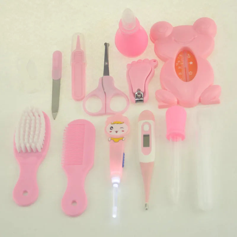 Baby Pflege Set mit Thermometer, Bürste und Nagelknipse