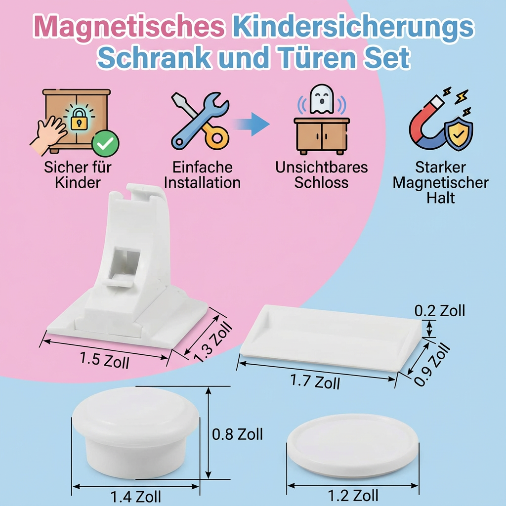 Magnetisches Kindersicherungs Schrank und Türen Set