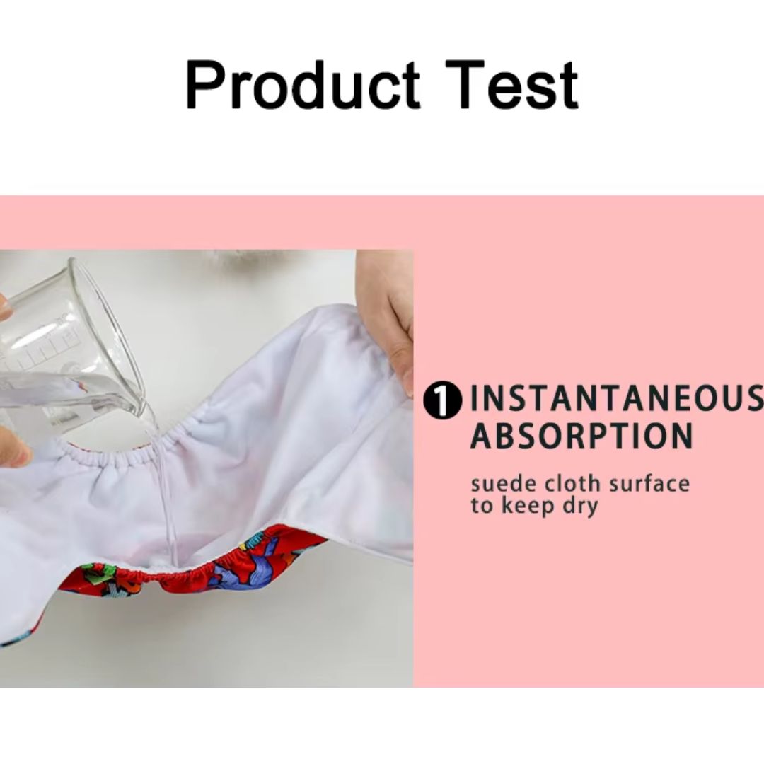 Wiederverwendbare Stoffwindel für Babys mit Druckknöpfen und Einlage