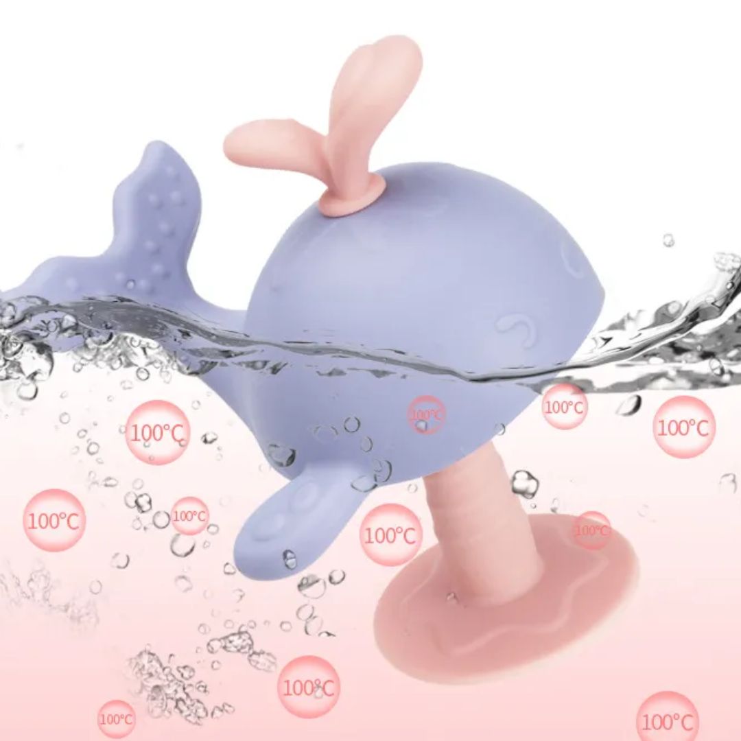 Baby Beißring Wal aus Silikon – Sicheres Teething Spielzeug für Babys