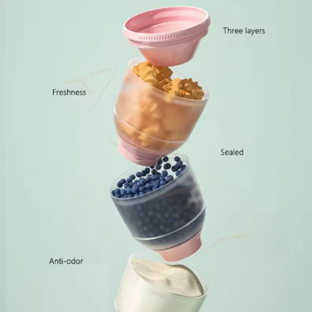 Baby Milchpulver Spender – Tragbarer Stapelbehälter für Milchpulver, Snacks & Brei