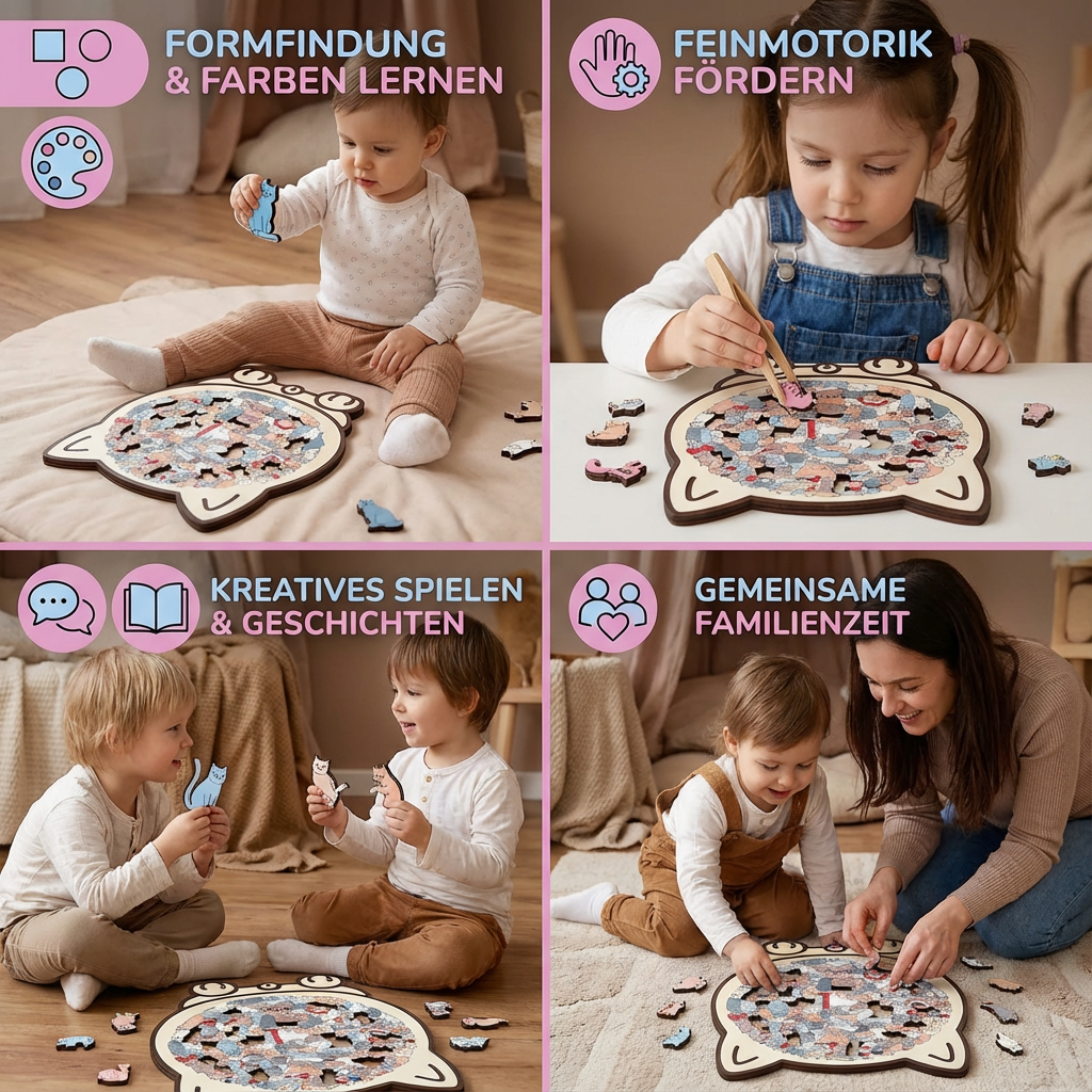 Katzen Puzzle aus Holz