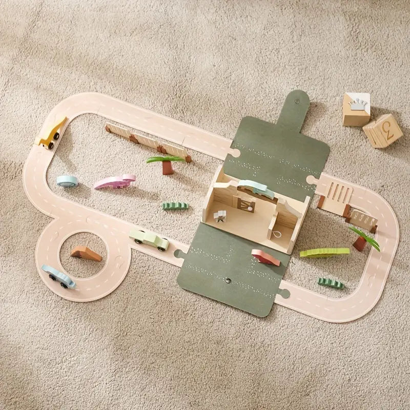 Dino-Park Spielset aus Holz – Prähistorischer Spaß für Kinder