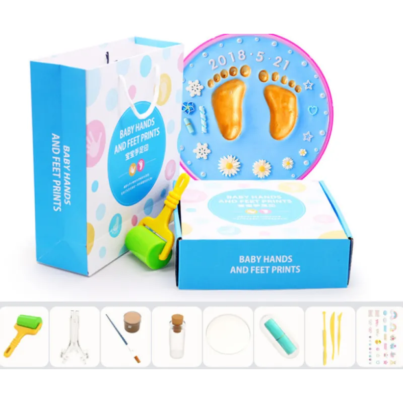 Baby Handabdruck Set mit Ton – Fußabdruck Erinnerung DIY