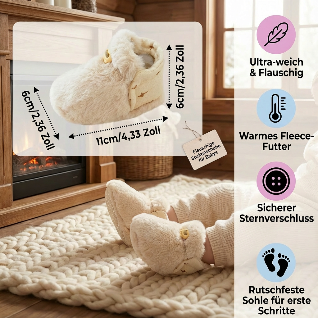 Flauschige Sockenschuhe für Babys