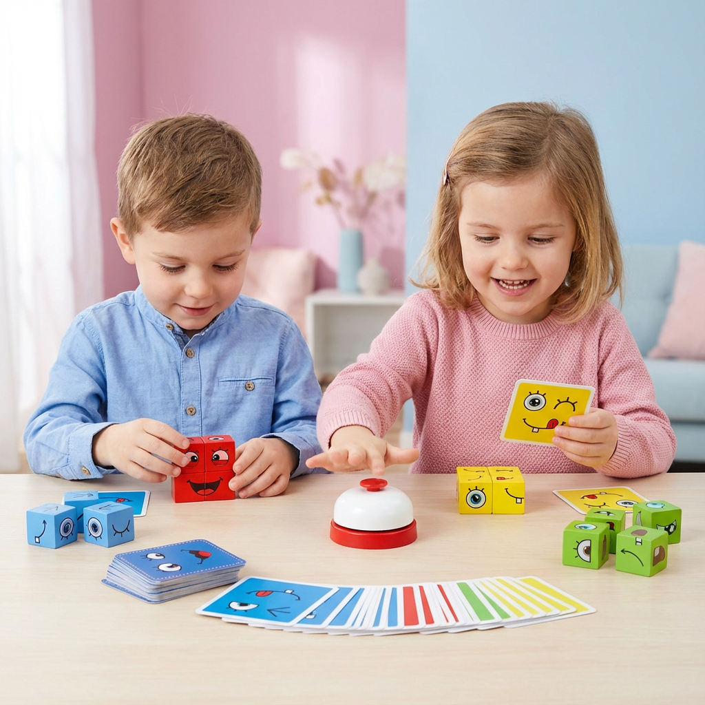 Gesicht Puzzle Würfel Spiel