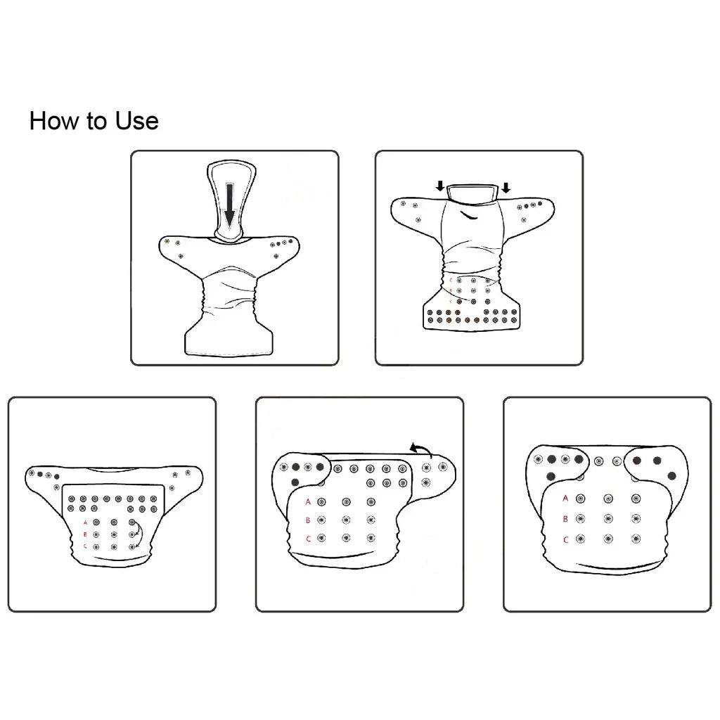 Wiederverwendbare Stoffwindel für Babys mit Druckknöpfen und Einlage