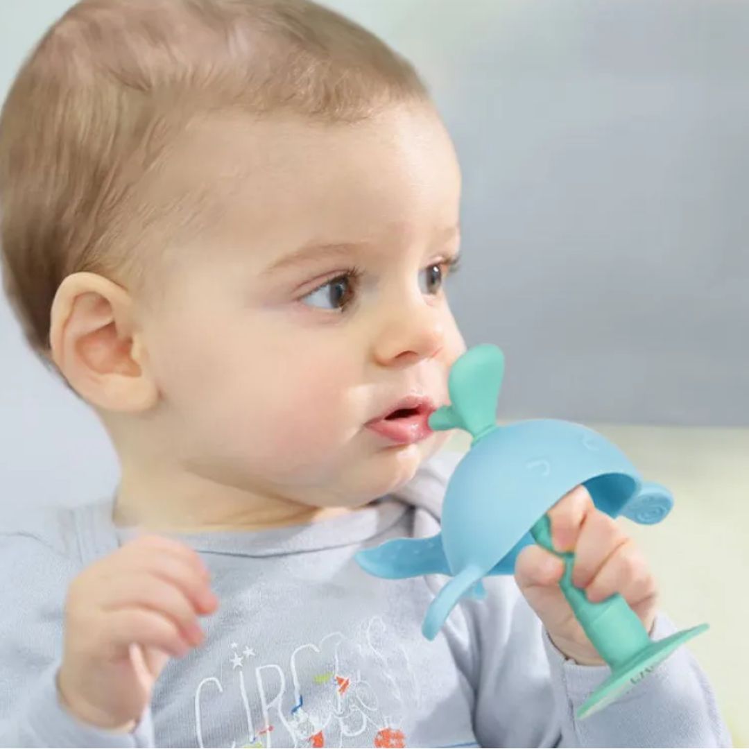 Baby Beißring Wal aus Silikon – Sicheres Teething Spielzeug für Babys