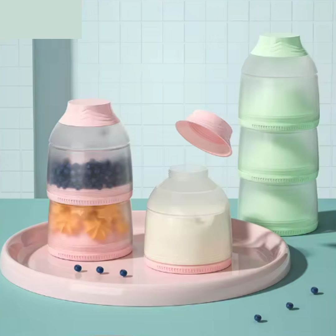 Baby Milchpulver Spender – Tragbarer Stapelbehälter für Milchpulver, Snacks & Brei