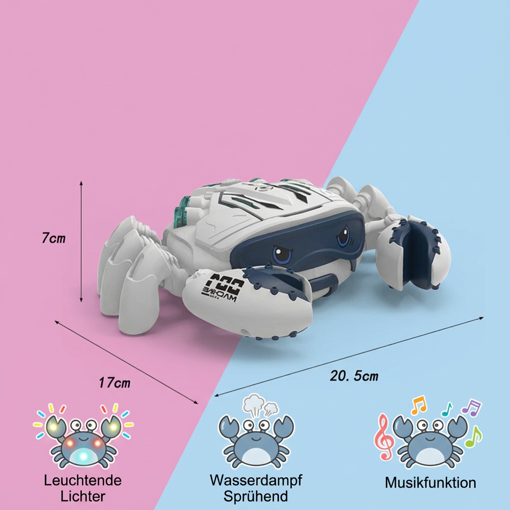 Leuchtende und Wasserdampf Sprühende Musik Krabbe