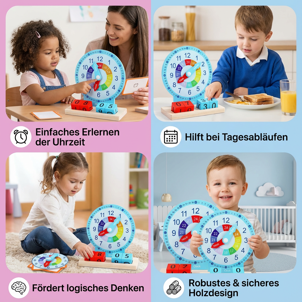 Pädagogisches Montessori Uhrzeit Lernspielzeug