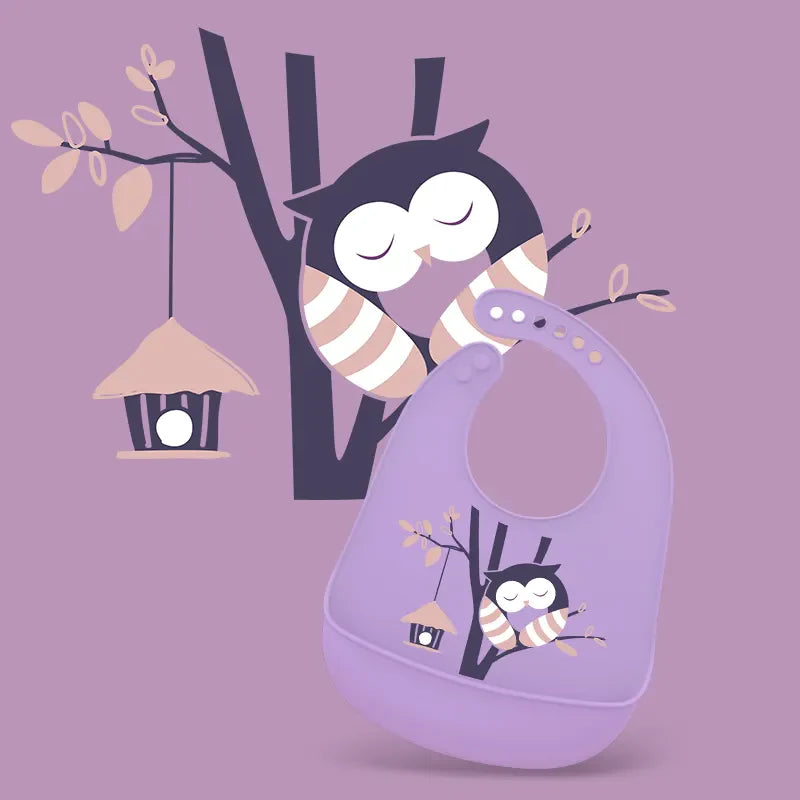 Silikon Lätzchen mit Auffangschale – Weiches Baby Lätzchen mit Tiermotiv