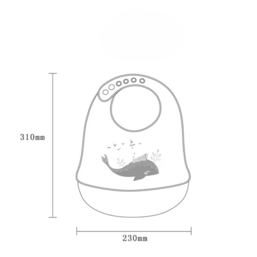 Silikon Lätzchen mit Auffangschale – Weiches Baby Lätzchen mit Tiermotiv
