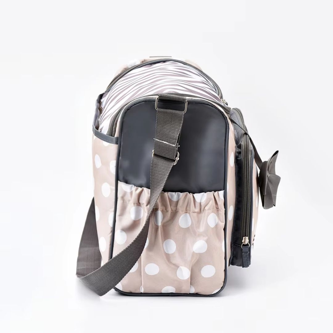 Baby Wickeltasche Blau mit Wickelunterlage und Flaschenhalter