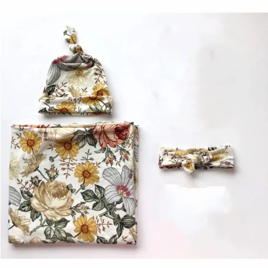 Neugeborenen Pucktuch mit Mütze – Weicher Baby Wickelsack aus Baumwolle