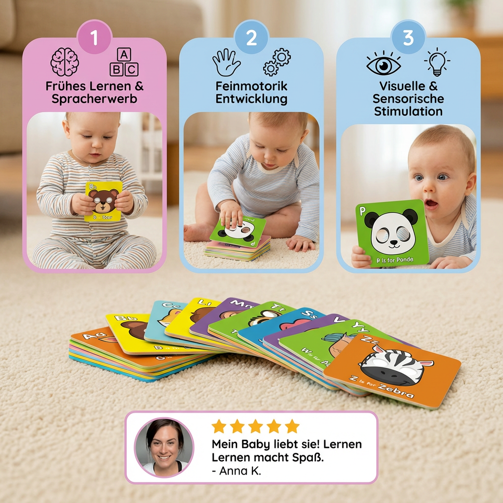 Alphabet Lernkarten mit Tierdesigns