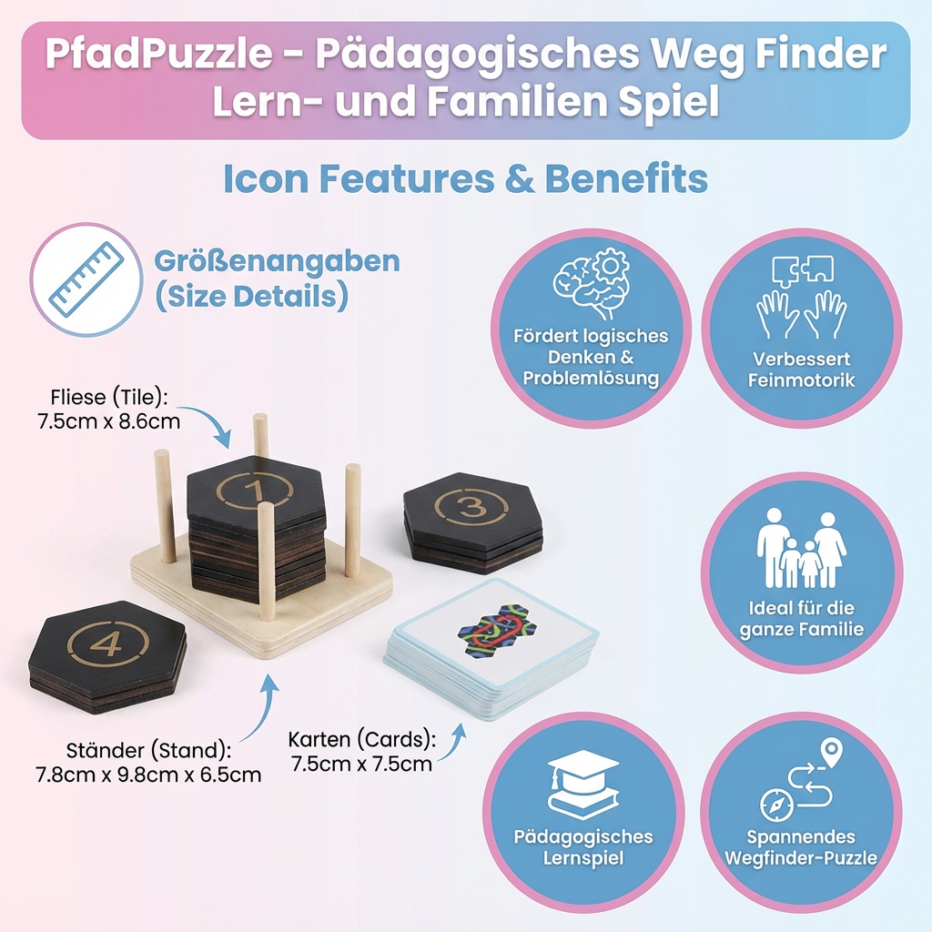 PfadPuzzle - Pädagogisches Weg Finder Lern- und Familien Spiel