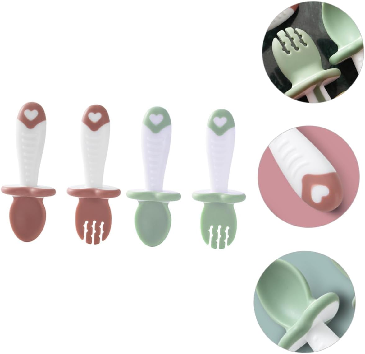 Baby Besteck Set – Ergonomischer Löffel und Gabel aus Silikon für Kleinkinder