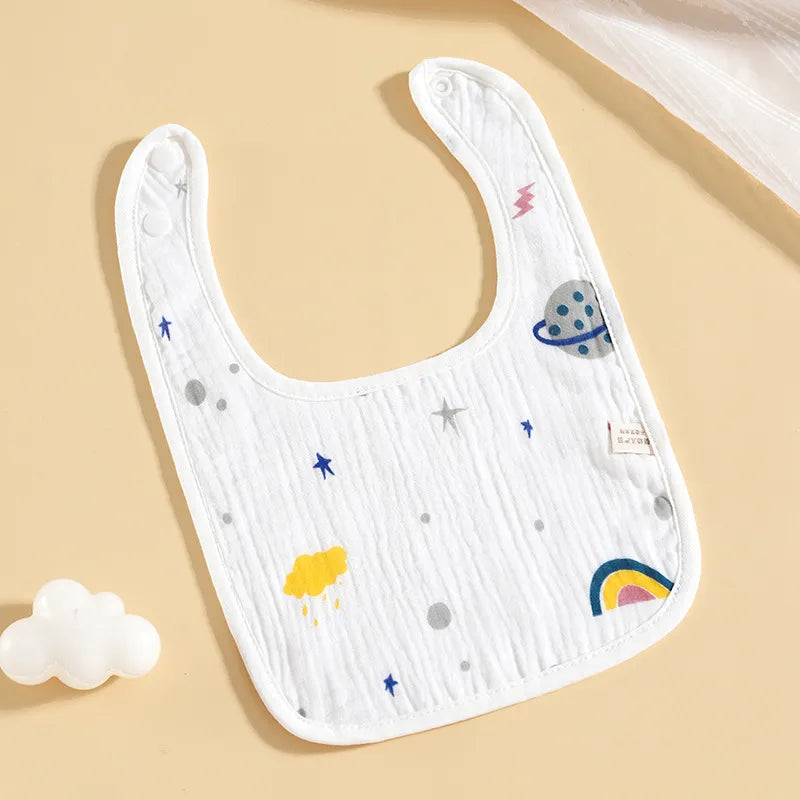 Baby Lätzchen aus Musselin – Weiche Spucktücher mit Druckknopf