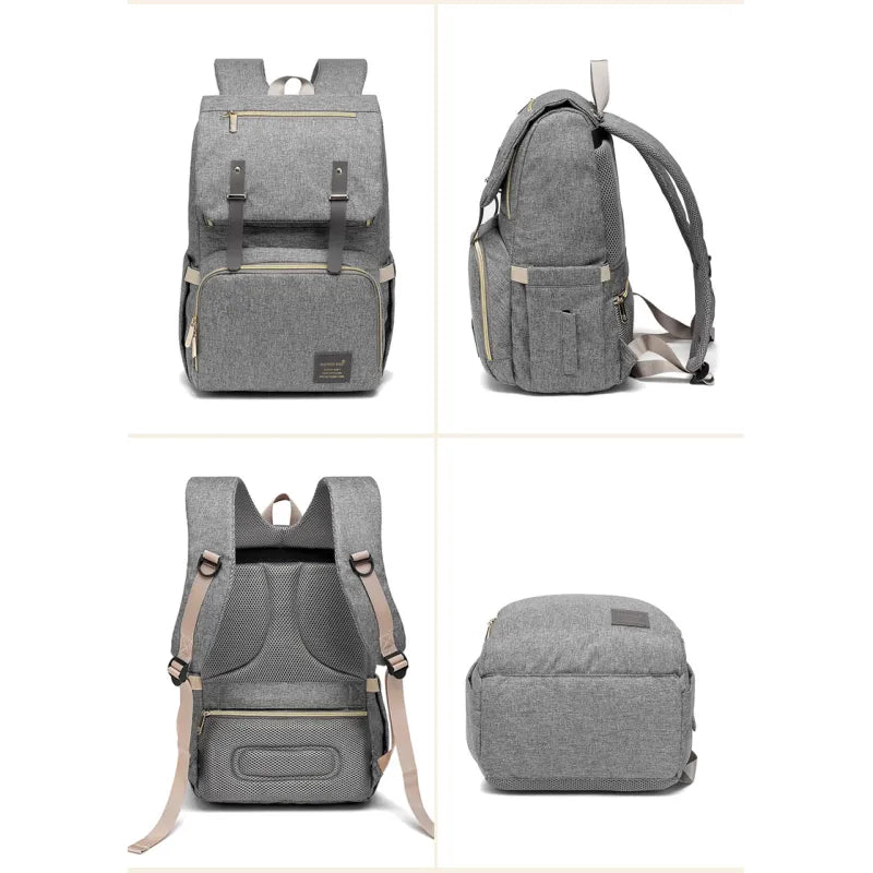 Wickelrucksack mit USB-Anschluss – Baby Rucksack mit Flaschenwärmer & Ladefunktion