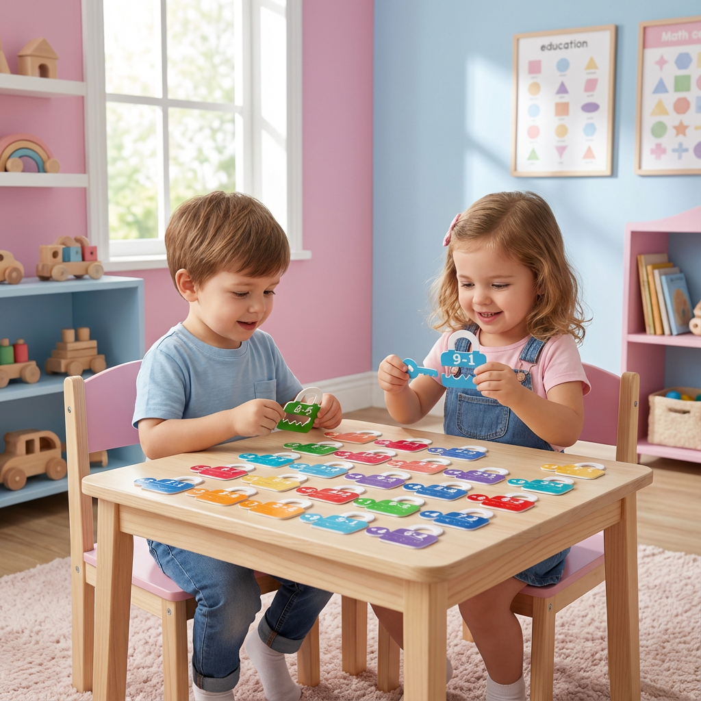 Buchstaben und Mathe Schlösser und Schlüssel Lernspiel